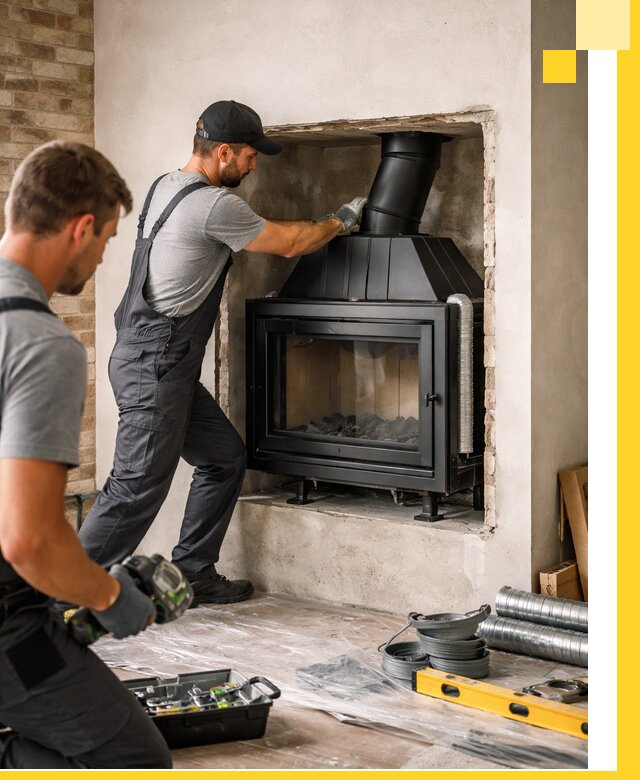 Установка каминных топок в Великом Устюге: монтаж, подключение