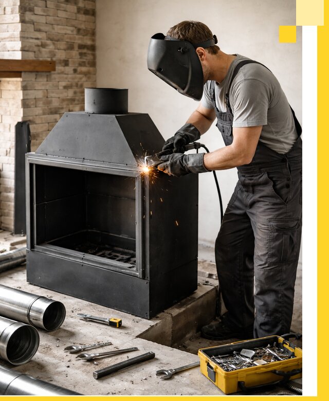 Продажа и установка металлических каминов в Великом Устюге под ключ