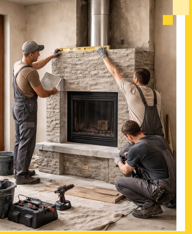 Профессиональный монтаж каминов под ключ в Великом Устюге для дома