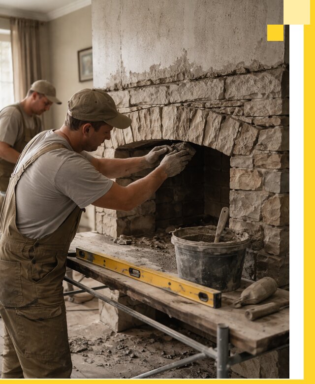 Изготовление каминов под ключ в Великом Устюге, монтаж и отделка