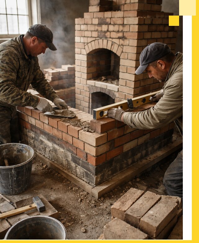 Изготовление и монтаж печей и каминов из кирпича в Великом Устюге