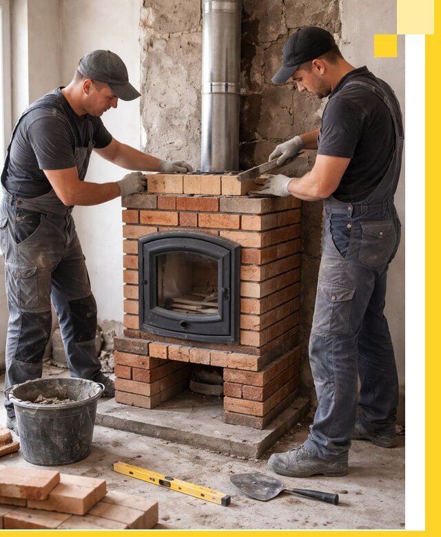 Монтаж печи камина под ключ в Великом Устюге с гарантией и пусконаладкой