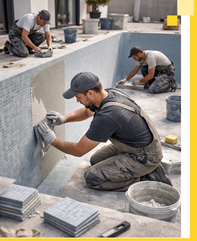 Облицовка бассейнов в Великом Устюге плитка мозаика гидроизоляция