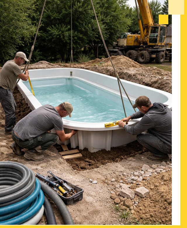 Установка и монтаж композитных бассейнов под ключ в Великом Устюге