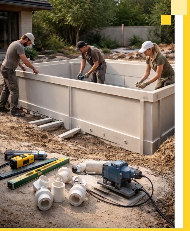 Установка полипропиленовых бассейнов под ключ в Великом Устюге