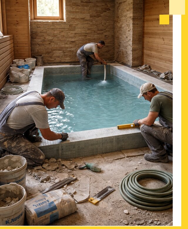 Проектирование и строительство бассейнов для бани в Великом Устюге