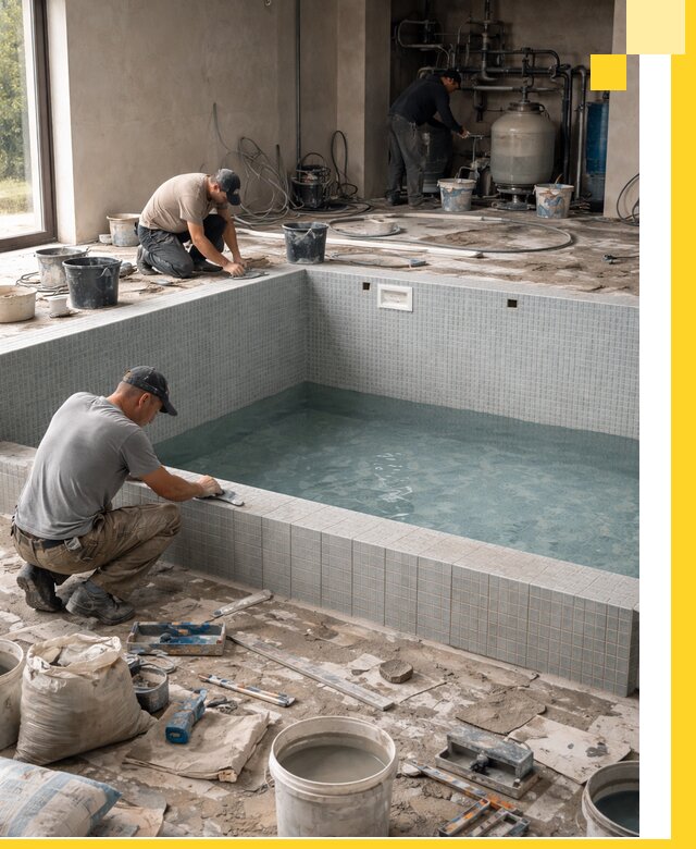 Строительство и монтаж бассейнов в помещении в Великом Устюге