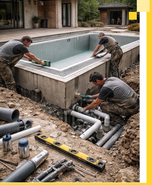 Строительство переливных бассейнов в Великом Устюге под ключ