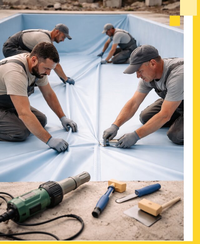 ПВХ пленка для бассейнов с монтажом и гарантией в Великом Устюге