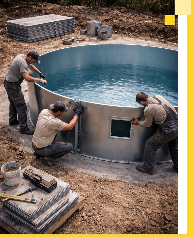 Круглые бассейны под ключ в Великом Устюге проектирование и монтаж