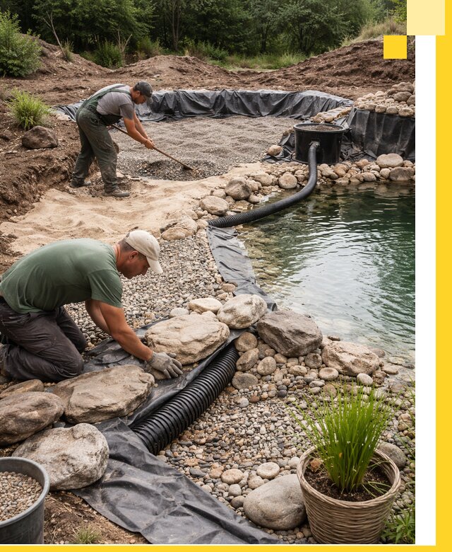 Строительство природных бассейнов и озер в Великом Устюге под ключ