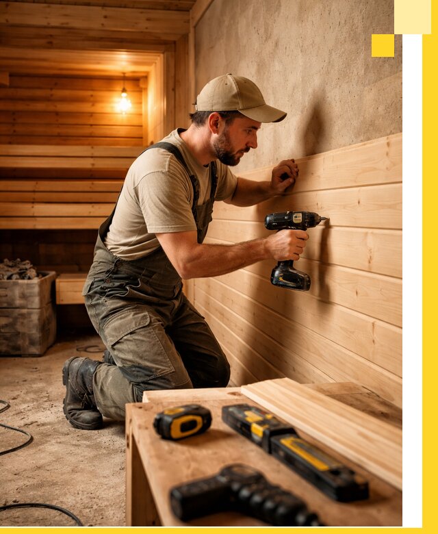 Профессиональная внутренняя отделка бани в Великом Устюге под ключ