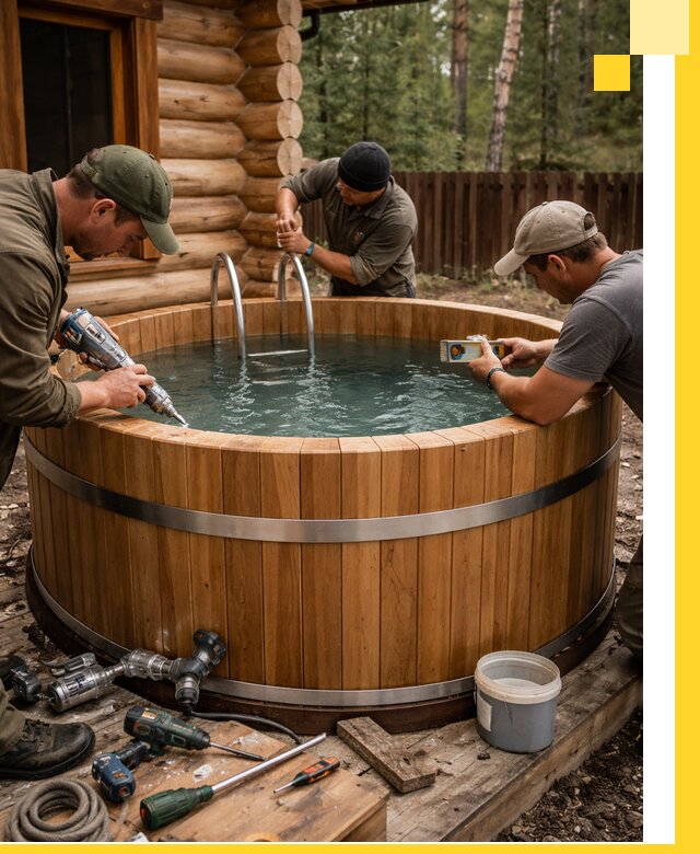 Строительство бань с купелью под ключ и отделкой в Великом Устюге