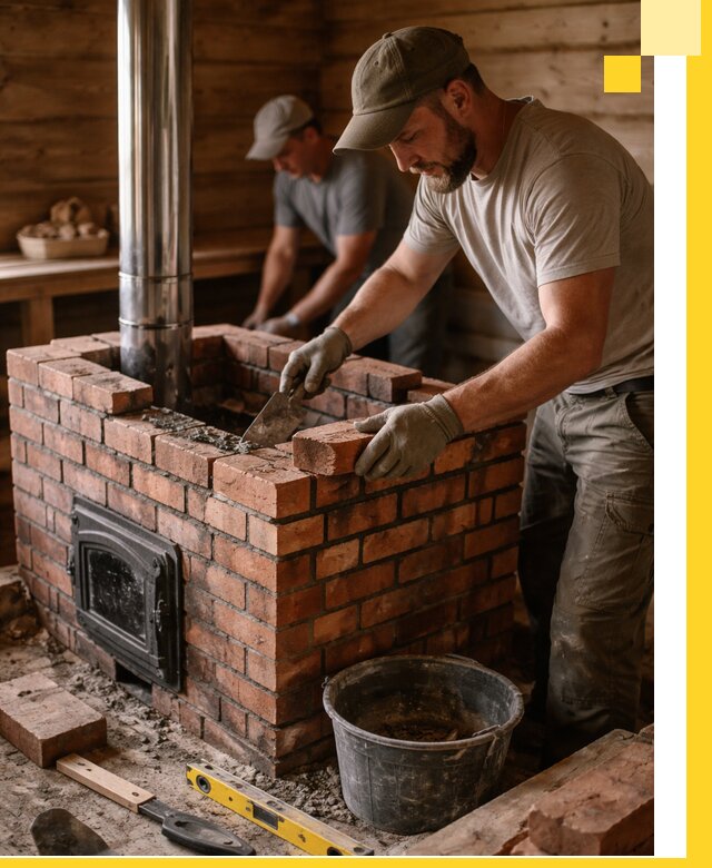 Кирпичные печи для бани под ключ в Великом Устюге, проект и монтаж