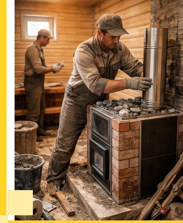 Монтаж печи в бане под ключ в Великом Устюге от 20358 р. | ЭриданВлс