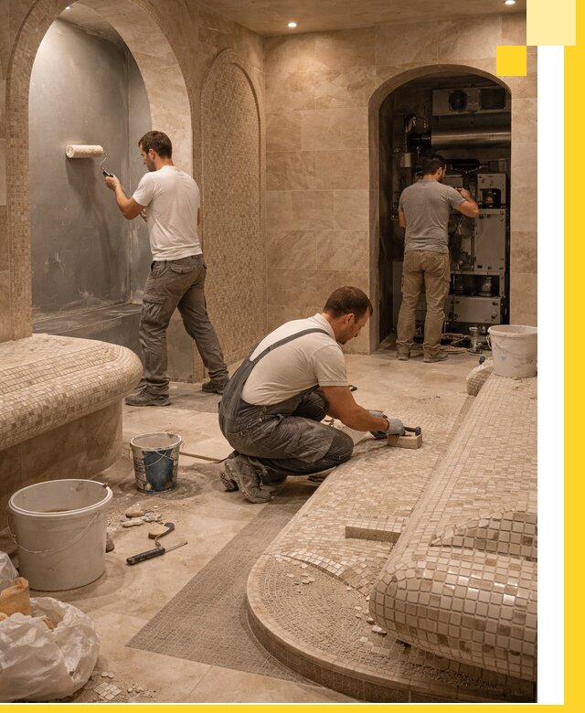 Строительство бани с хамамом и бассейном под ключ в Великом Устюге