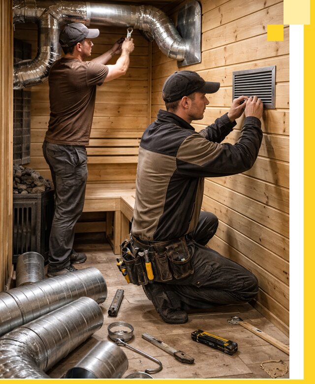 Проектирование и монтаж вентиляции бани в Великом Устюге под ключ