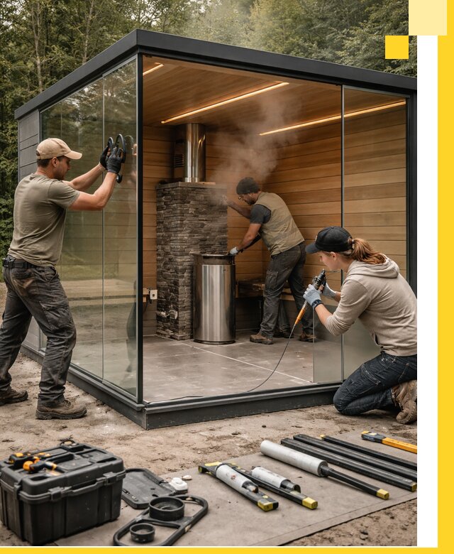 Проектирование и строительство стеклянных бань в Великом Устюге