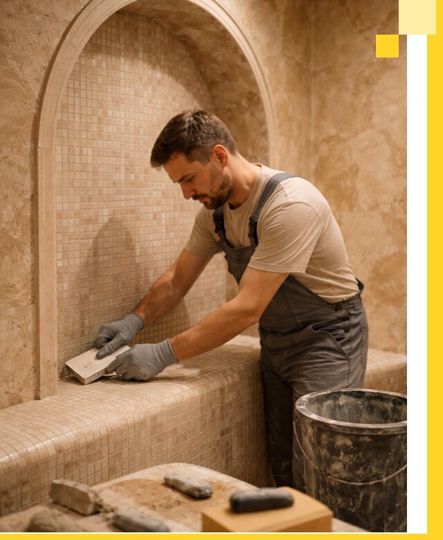 Профессиональная отделка хамамов с мозаикой под ключ в Великом Устюге