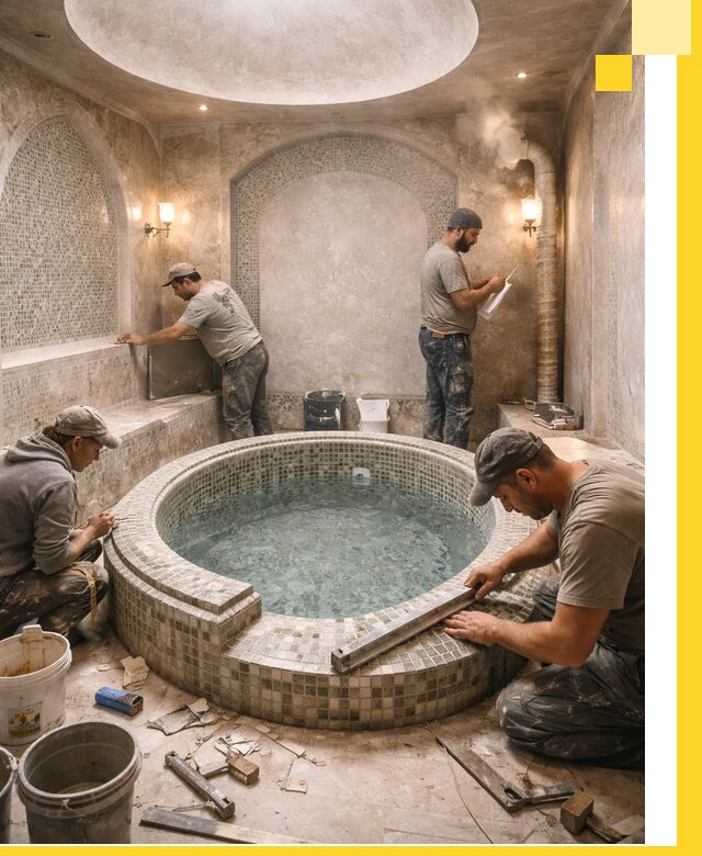 Профессиональное строительство хамама с бассейном в Великом Устюге под ключ